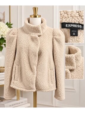 Medium Size puff sleeve fleece jacket - Express brand